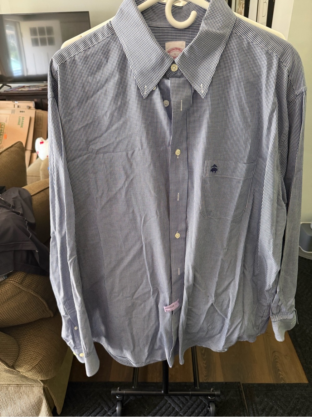 Brooks Brothers Blue Micro-Check Button-Down Shirt